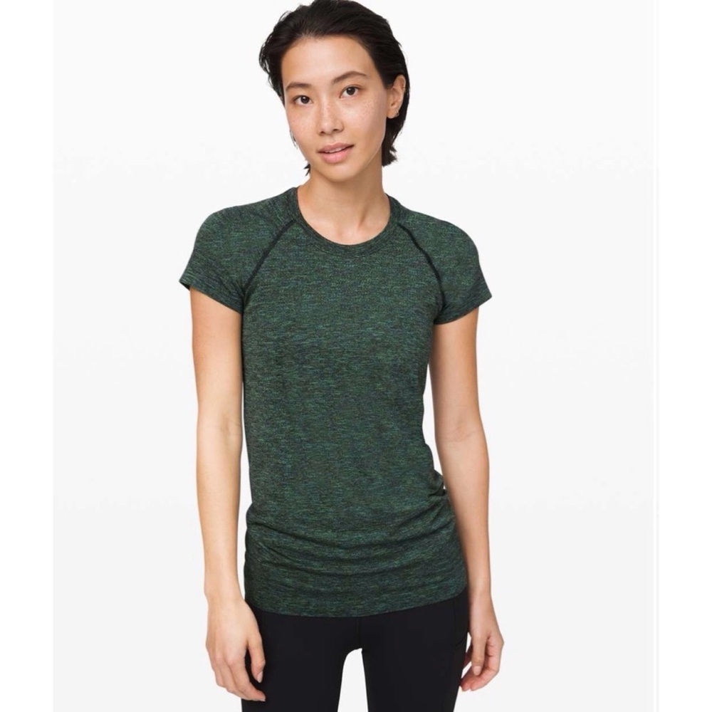 Lululemon Swiftly Speed Short Sleeve Black / Deep Coal / Clean Green / Azure 8 - Picture 2 of 8